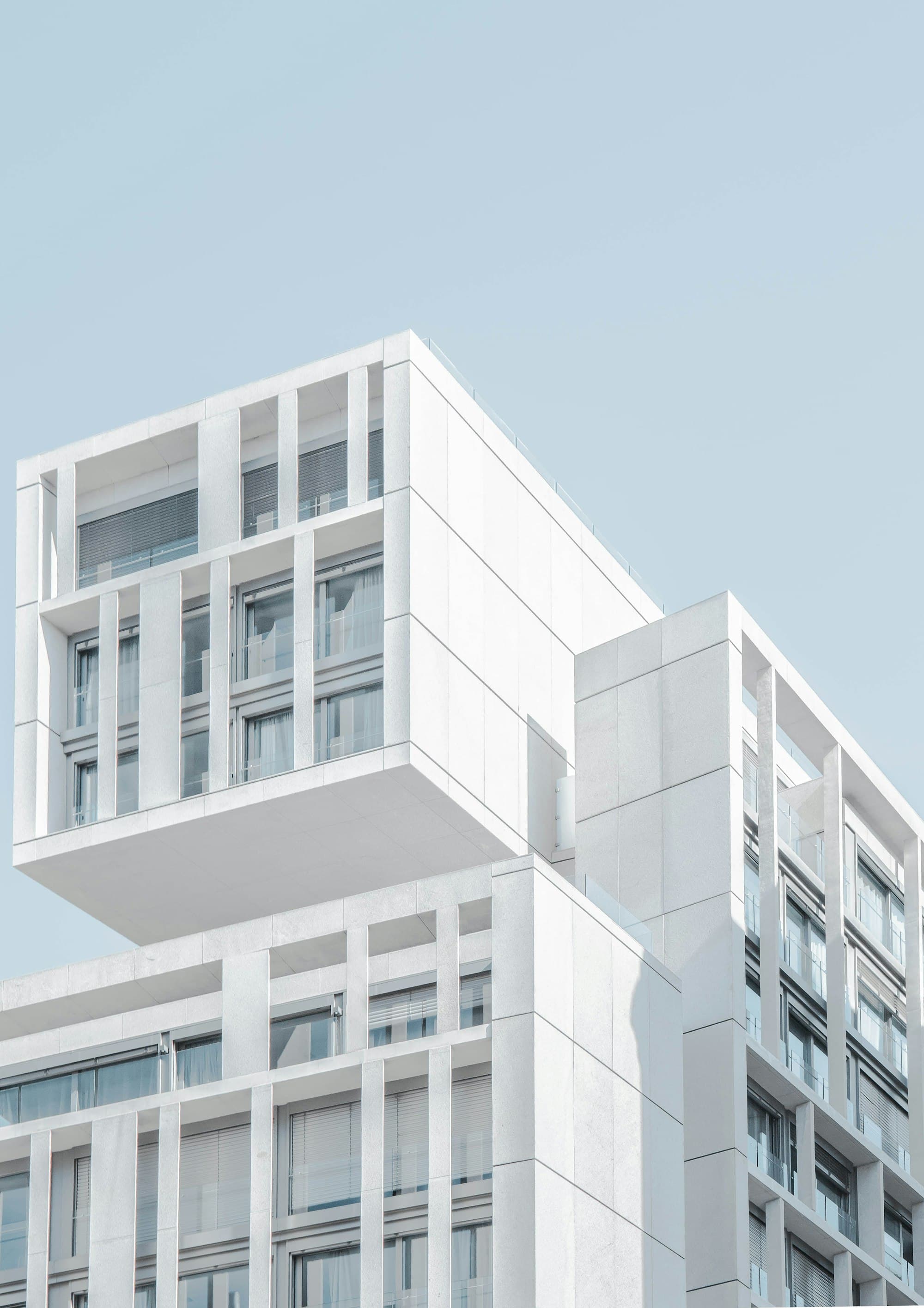 Cinematic architectural facade at dusk